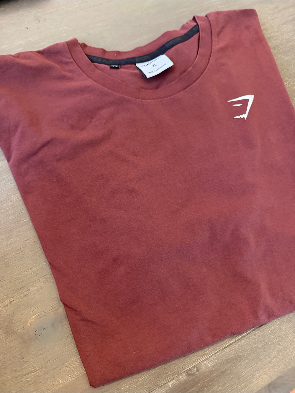 Gymshark Men’s Short-Sleeve Crewneck T-Shirt - Maroon with White Logo